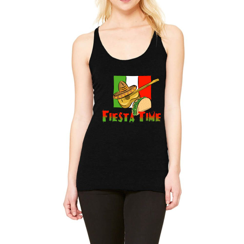 Fiesta Time Taco, Sombrero, Guitar T-shirt Racerback Tank by THOMASLCOTT | Artistshot