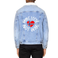 Trending Lefse Norwegian Flag Heart Make Lefse Not War Unisex Sherpa-lined Denim Jacket | Artistshot