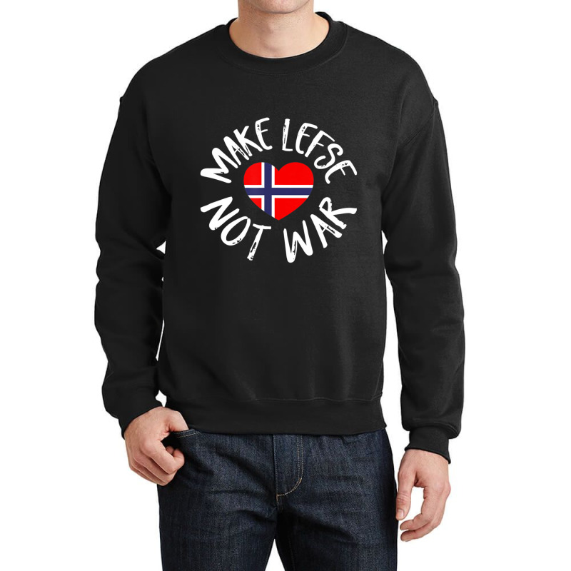 Trending Lefse Norwegian Flag Heart Make Lefse Not War Crewneck Sweatshirt | Artistshot