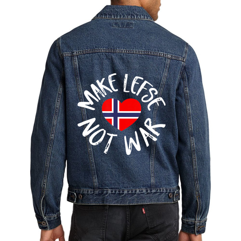 Trending Lefse Norwegian Flag Heart Make Lefse Not War Men Denim Jacket | Artistshot