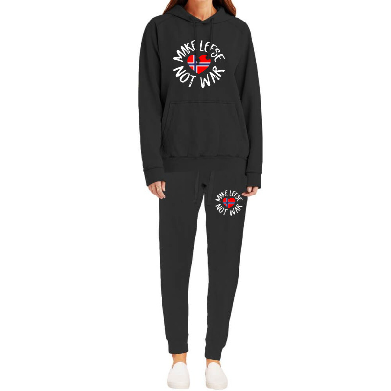 Trending Lefse Norwegian Flag Heart Make Lefse Not War Hoodie & Jogger Set | Artistshot