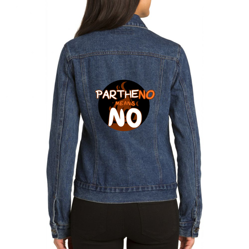 Partheno Means No (hestia) Vneck Ladies Denim Jacket by NATASHABARLOW | Artistshot