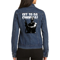 Arnold Man Schwarzenegger Da Choppa Classic   Girl Ladies Denim Jacket | Artistshot