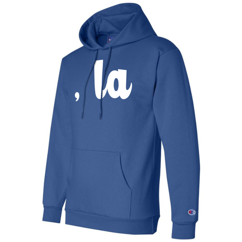 Comma La   Blue Champion Hoodie by keehanquakera | Artistshot