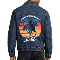 Hot Trend Horses Keep Me Stable Men Denim Jacket | Artistshot