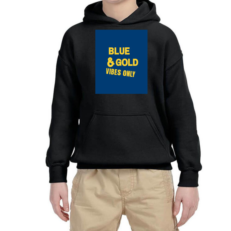 Blue And Gold Game Day Group  For High School Football Graphic Youth Hoodie | Artistshot