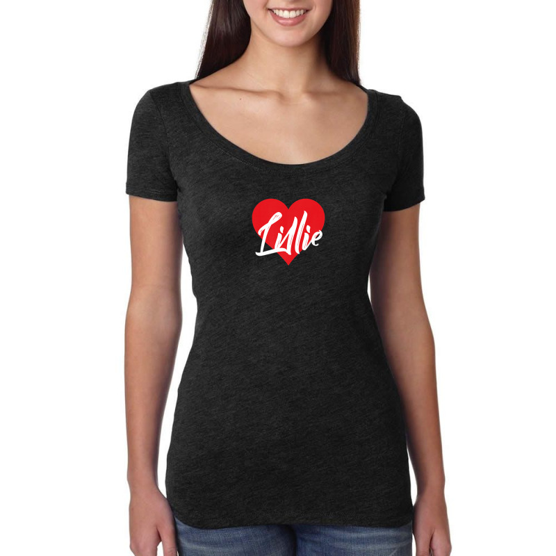 I Love Lillie First Name Tshirt I Heart Named Women's Triblend Scoop T-shirt by qwacireolonr | Artistshot