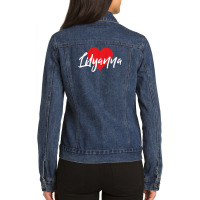 I Love Lilyanna First Name Tshirt I Heart Named Ladies Denim Jacket | Artistshot