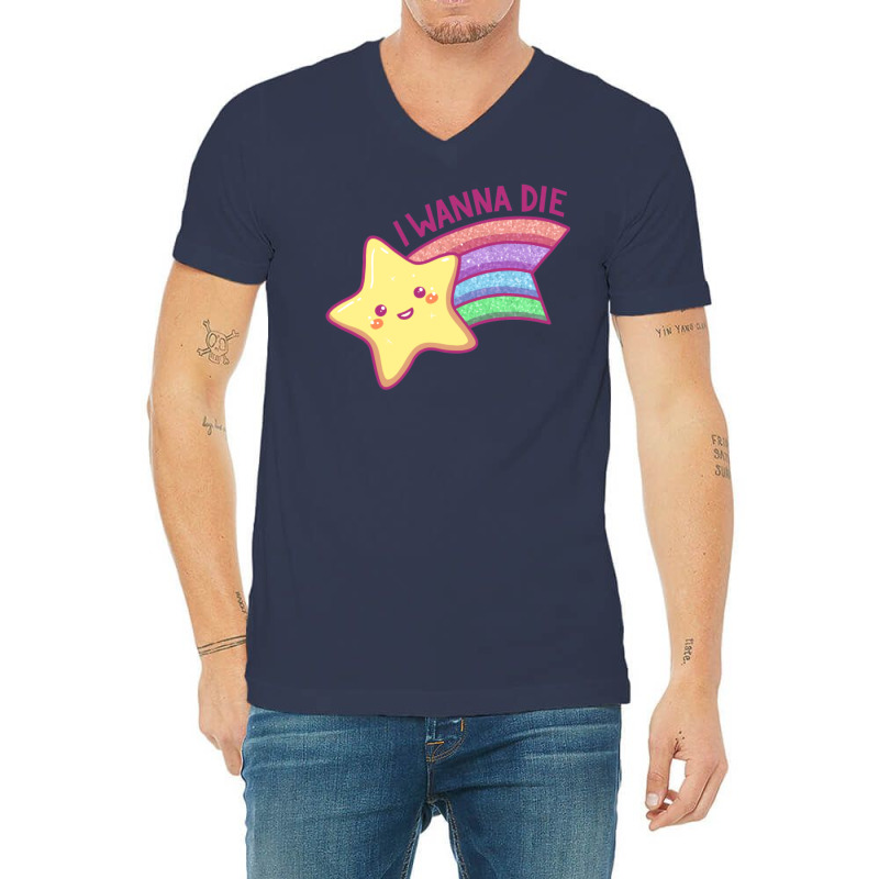 Rainbow Shooting Star V-neck Tee | Artistshot