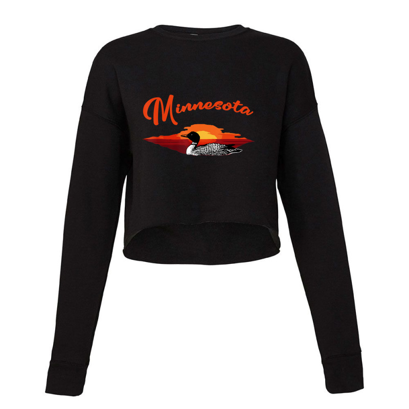 Hot Trend Love Minnesota Loon Sunset On Lake Cropped Sweater | Artistshot