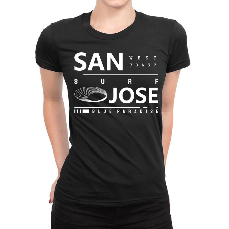 San Jose Blue Paradise City Ladies Fitted T-Shirt by King.Chloe | Artistshot