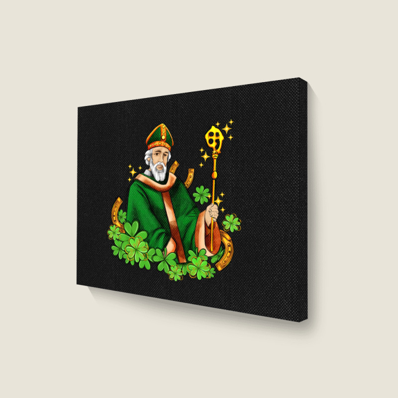 St Patricks And Horseshoes With Shamrocks Landscape Canvas Print | Artistshot