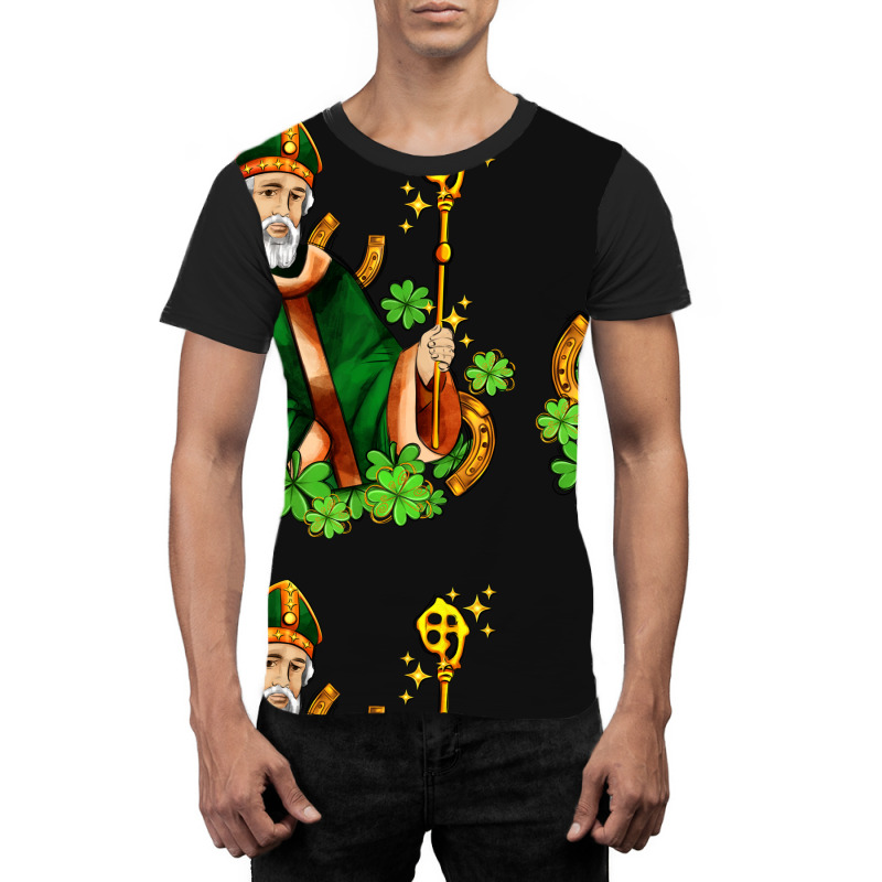 St Patricks And Horseshoes With Shamrocks Graphic T-shirt | Artistshot