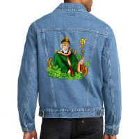 St Patricks And Horseshoes With Shamrocks Men Denim Jacket | Artistshot