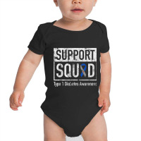 Support Squad Type 1 Diabetes Awareness Ribbon Baby Bodysuit | Artistshot