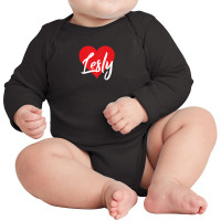 I Love Lesly First Name Tshirt I Heart Named Long Sleeve Baby Bodysuit | Artistshot