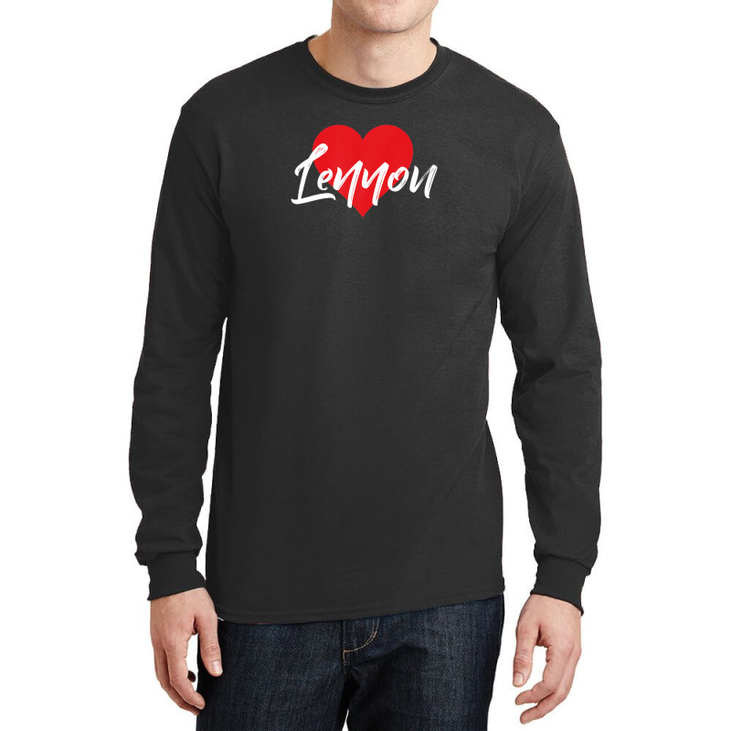 I Love Lennon First Name Tshirt I Heart Named Long Sleeve Shirts by qwacireolonr | Artistshot