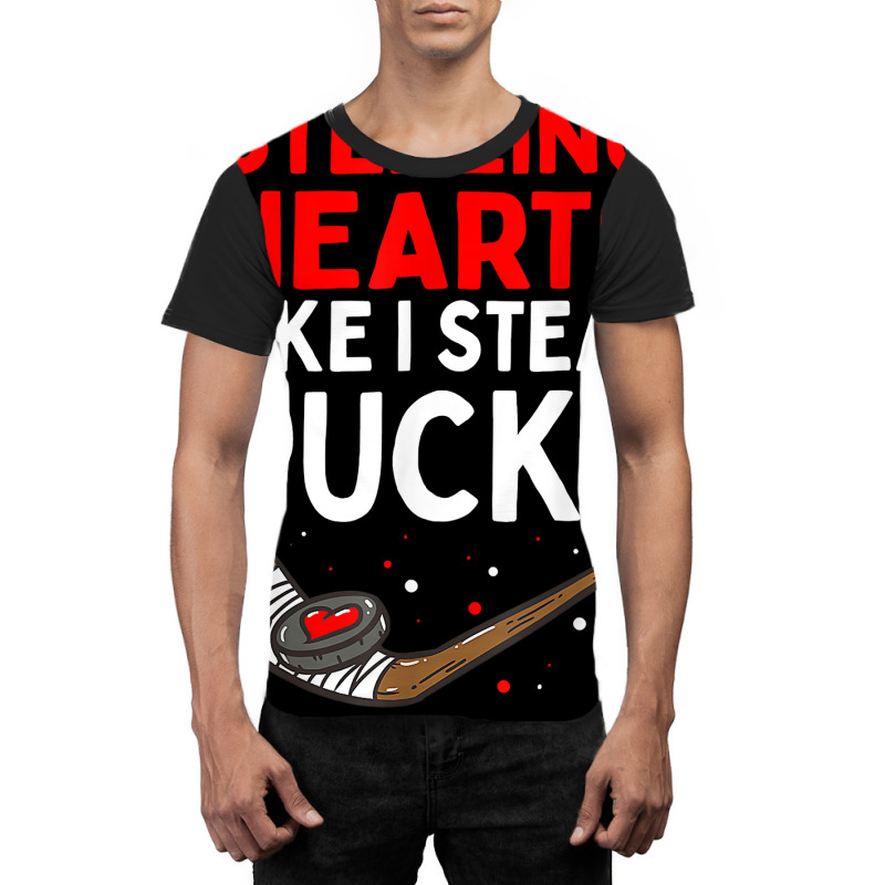 Stealing Heart Like I Steal Pucks Valentines Day Hockey Cute T Shirt Graphic T-shirt | Artistshot