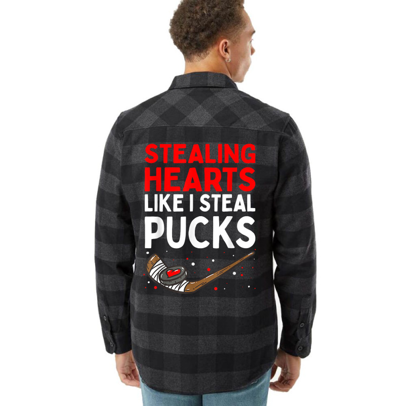 Stealing Heart Like I Steal Pucks Valentines Day Hockey Cute T Shirt Flannel Shirt | Artistshot