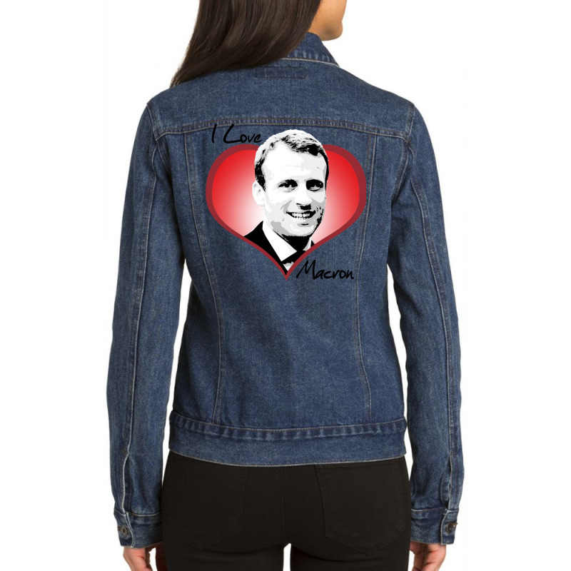 I Love Macron Fitted  Aesthetic Love Ladies Denim Jacket by oregonreamer5 | Artistshot