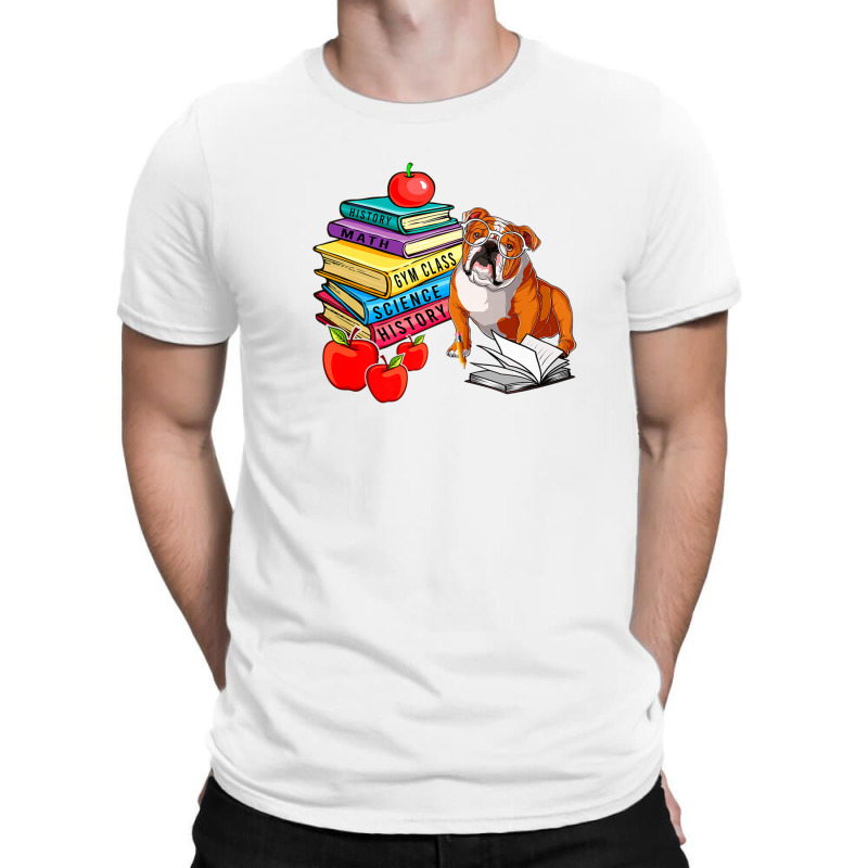 English Bulldog Sunglasses School Books First Day Of School T-shirt | Artistshot