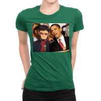 Gendo Ikari And Barrack Obama   Hipster Ladies Fitted T-shirt | Artistshot