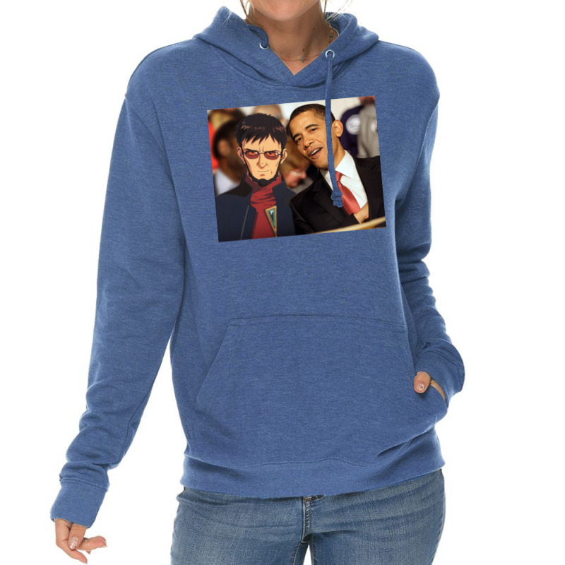 Gendo Ikari And Barrack Obama   Hipster Lightweight Hoodie by gouselauckt | Artistshot