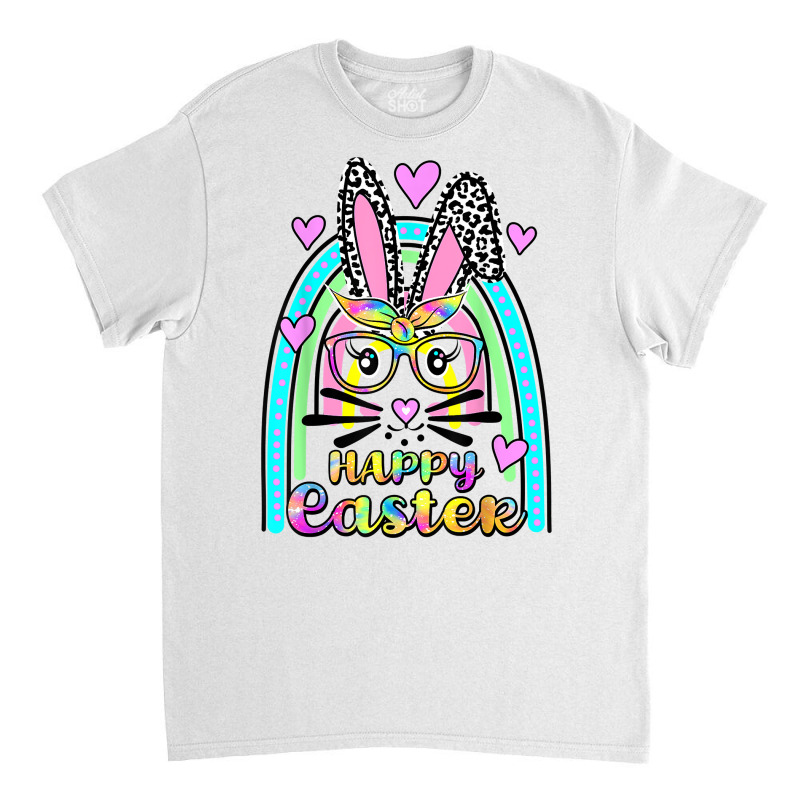 Easter Day Cute Bunny Face Tie Dye Glasses Rainbow Womens T Shirt Classic T-shirt by adam.troare | Artistshot