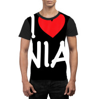 I Love Nia Name Personalized Girl Woman Bff Friend Heart Graphic T-shirt | Artistshot