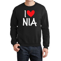 I Love Nia Name Personalized Girl Woman Bff Friend Heart Crewneck Sweatshirt | Artistshot