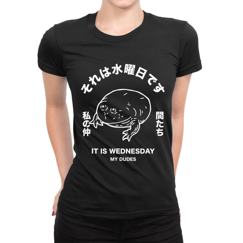 Hot Trend It Is Wednesday My Dudes Japanese Aesthetic Ladies Fitted T-shirt | Artistshot