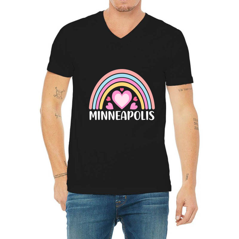 Limited Edition Minneapolis Minnesota Rainbow V-neck Tee | Artistshot