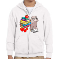 Poodle Sunglasses School Books First Day Of School Lover Youth Zipper Hoodie | Artistshot