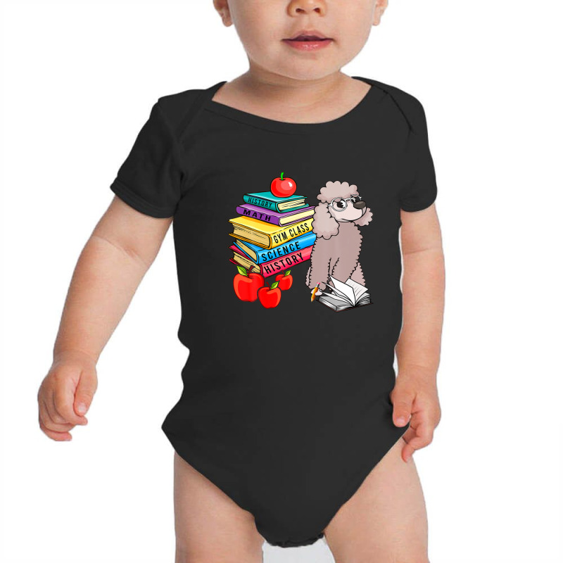 Poodle Sunglasses School Books First Day Of School Lover Baby Bodysuit | Artistshot