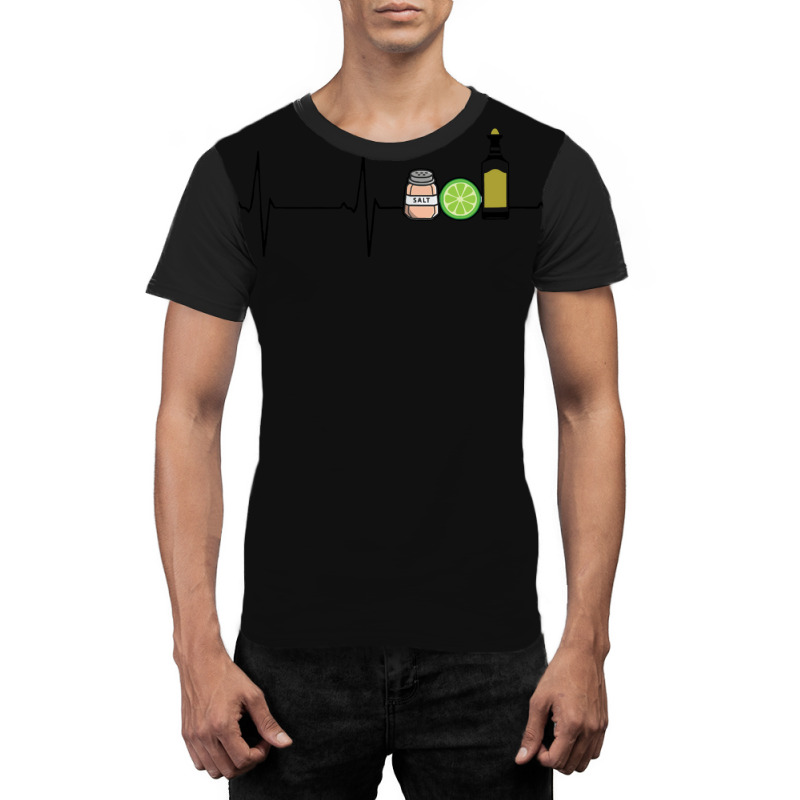 Tequila Lime And Salt Heartbeat Funny Cinco De May T-shirt002 Graphic T-shirt | Artistshot