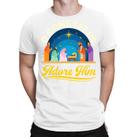 O Come Let Us Adore Him Christmas Nativity Jesus Christian T-shirt | Artistshot