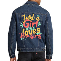 Just A Girl Who Love T  Shirt Just A Girl Who Loves Hamsters Gift Prod Men Denim Jacket | Artistshot