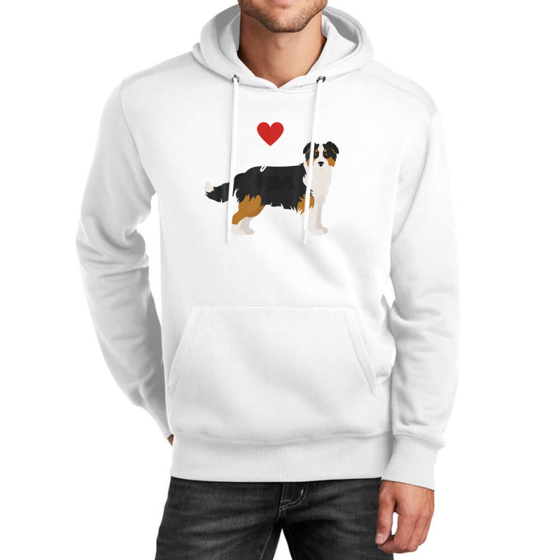 I Love My Black & Tan Australian Shepherd Dog Lover Unisex Hoodie by winatadeepood | Artistshot