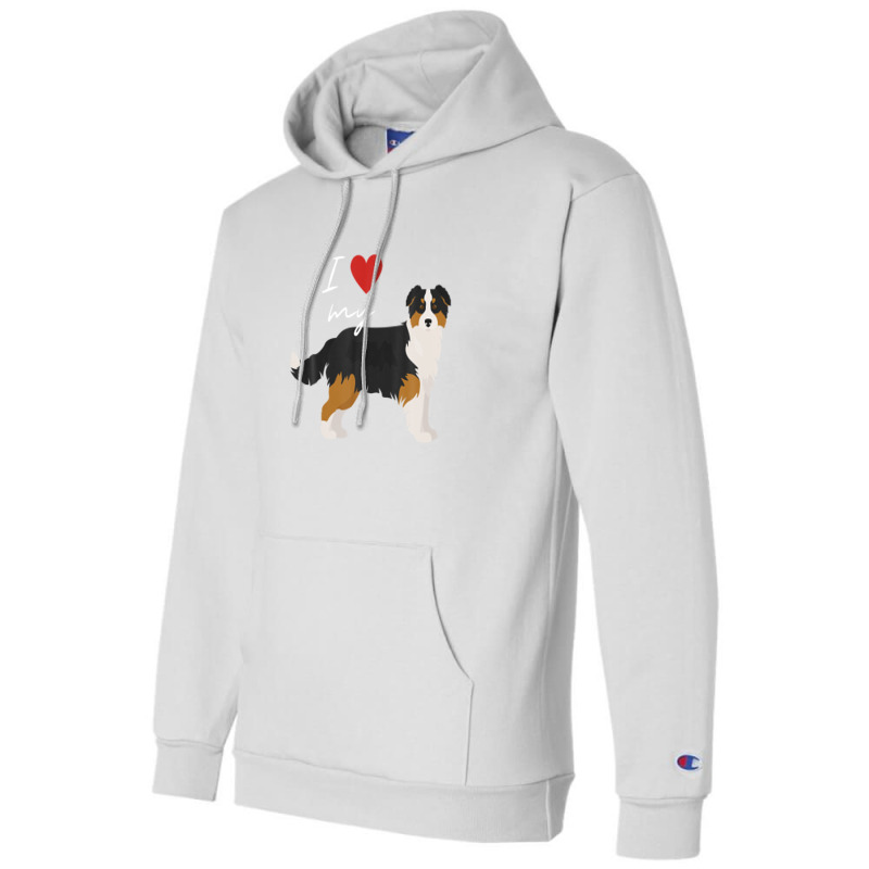 I Love My Black & Tan Australian Shepherd Dog Lover Champion Hoodie by winatadeepood | Artistshot