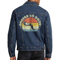 Yj6j Vintage Shofar So Good Rosh Hashanah Jewish Day Zip Men Denim Jacket | Artistshot