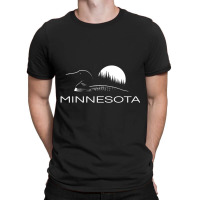 Limited Edition Minnesota Loon And Trees In Moonlight T-shirt | Artistshot