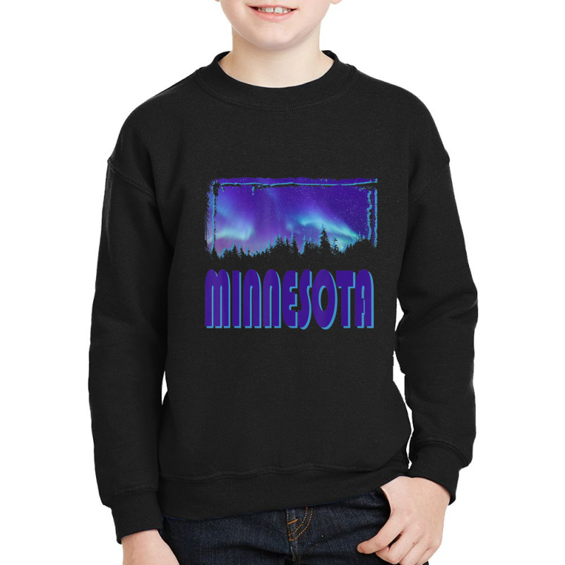 Trending Minnesota Northern Lights Aurora Borealis Night Stars Youth Sweatshirt | Artistshot