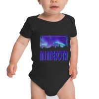 Trending Minnesota Northern Lights Aurora Borealis Night Stars Baby Bodysuit | Artistshot