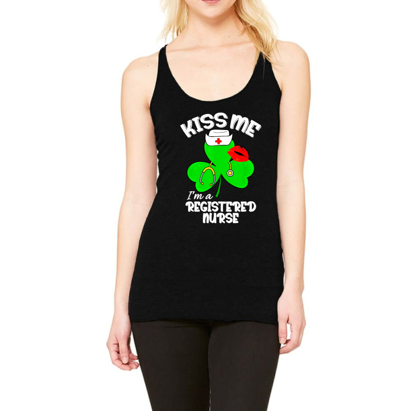 Funny Shamrock Im A Registered Nurse St Patricks Day Lucky Racerback Tank | Artistshot