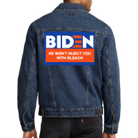 Biden He Wont Inject You With Bleach Active  Red Men Denim Jacket | Artistshot