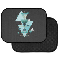 Geometric Triangle Compilation In Teal Rear Car Mat | Artistshot