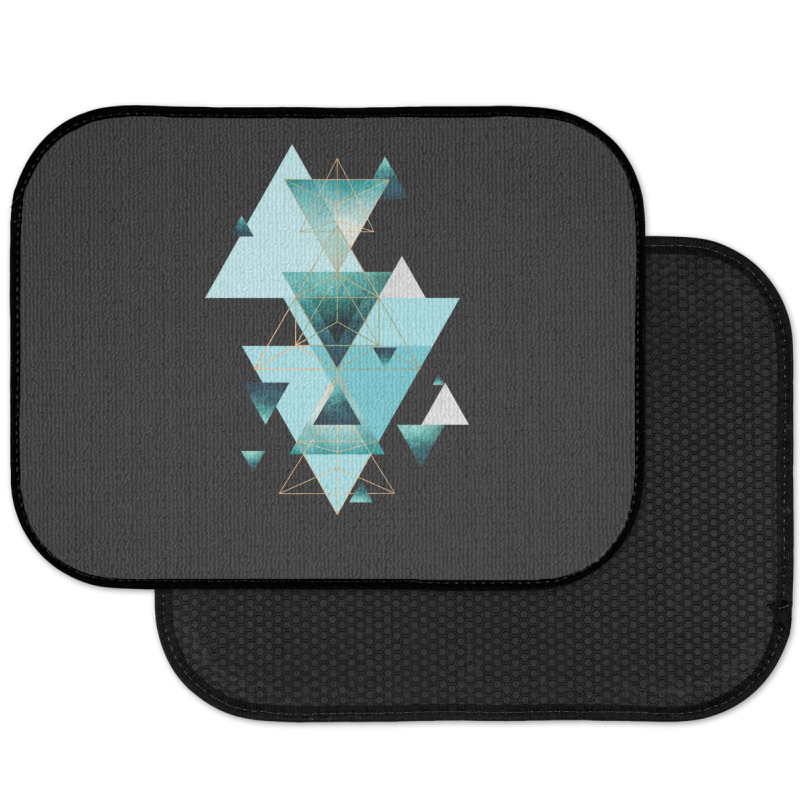 Geometric Triangle Compilation In Teal Rear Car Mat | Artistshot