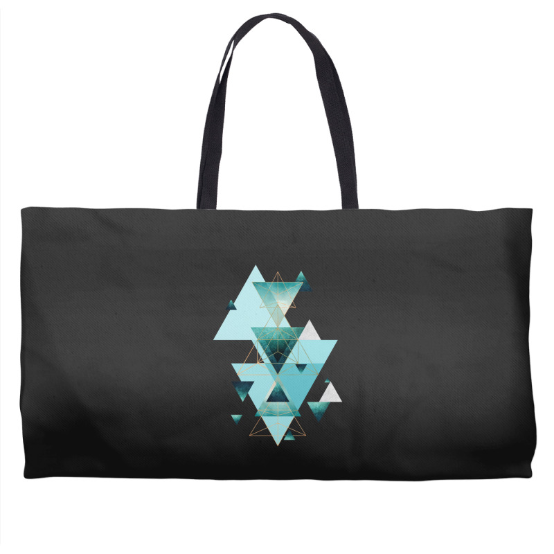 Geometric Triangle Compilation In Teal Weekender Totes | Artistshot