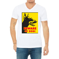 Beware Of Dog Warning Signs Jack Russell Terrier Poster 80s V-neck Tee | Artistshot