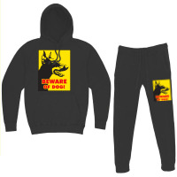 Beware Of Dog Warning Signs Jack Russell Terrier Poster 80s Hoodie & Jogger Set | Artistshot